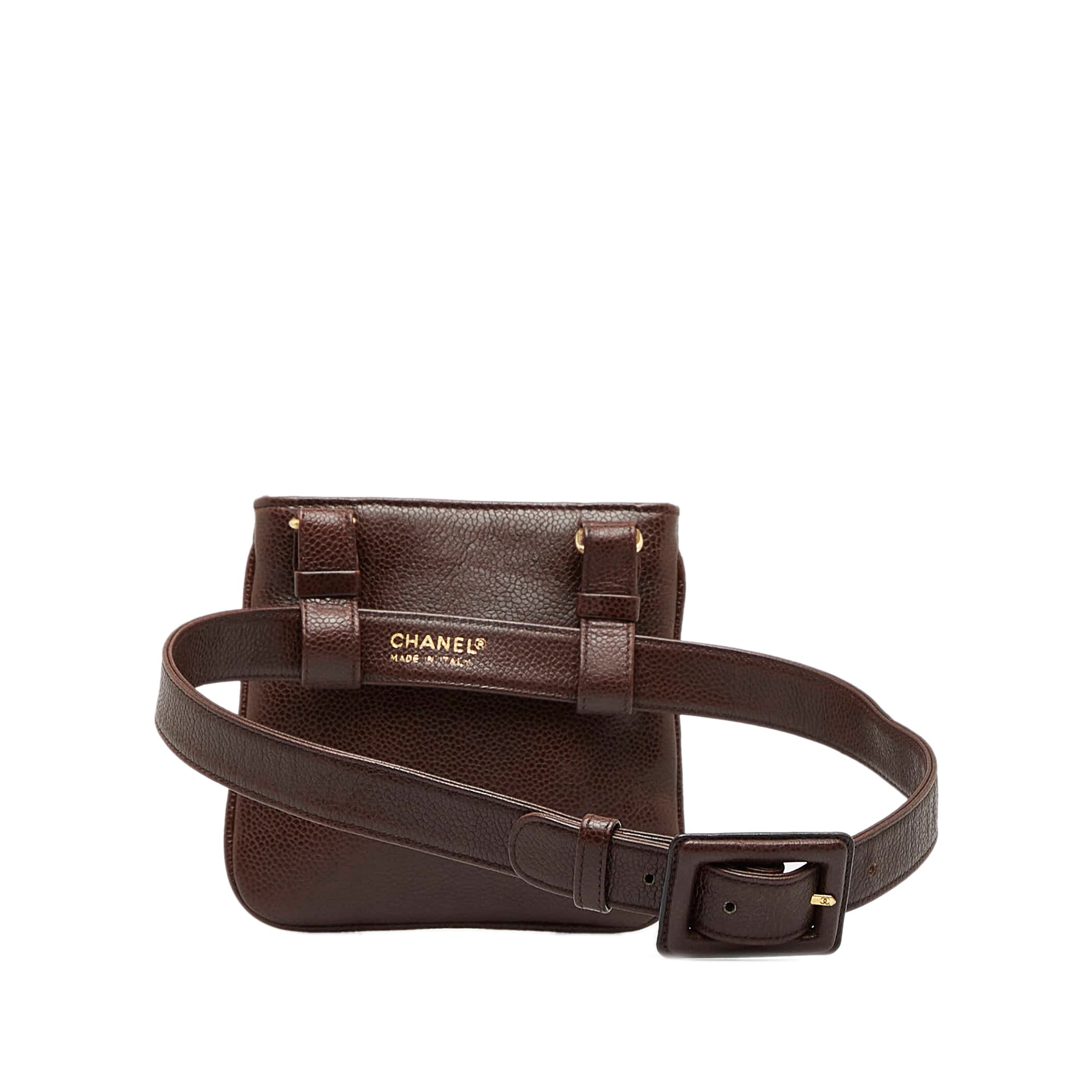 Brown Chanel CC Caviar Belt Bag