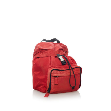 Red Prada Tessuto Drawstring Backpack - Designer Revival