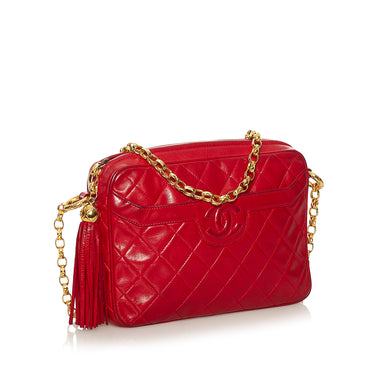 Red Chanel CC Matelasse Crossbody Bag - Designer Revival