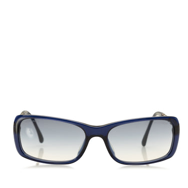 Blue Chanel Round Tinted Sunglasses