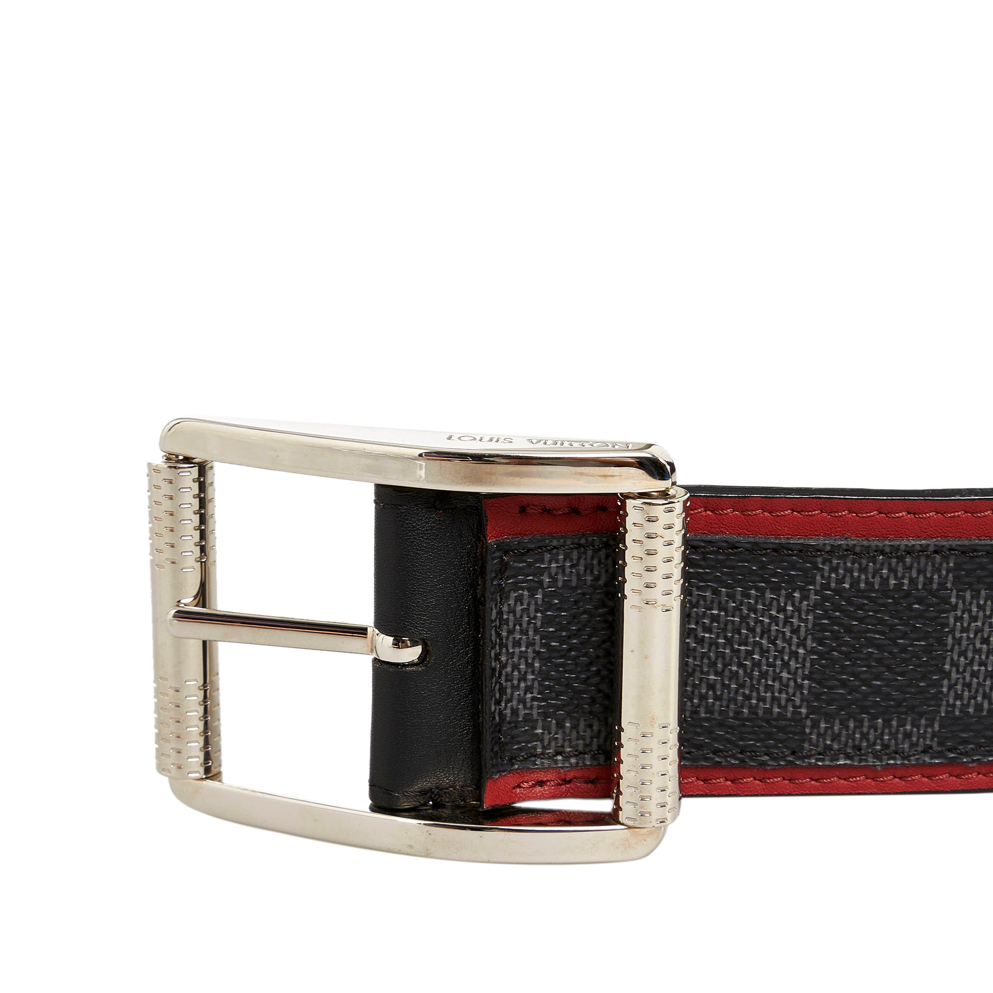 Black Louis Vuitton Damier Graphite Reverso Belt