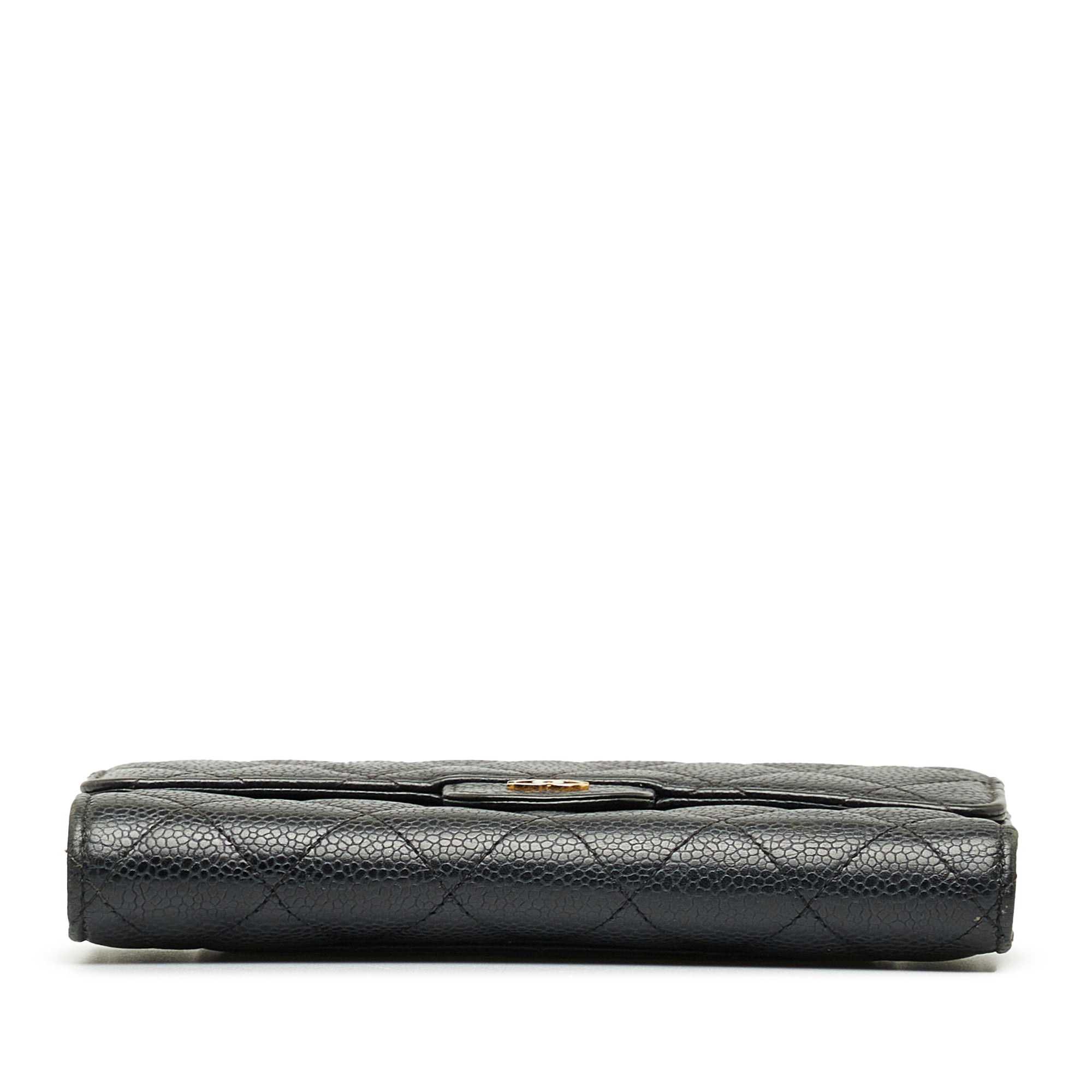 Chanel Quilted Ghw Cc Long Wallet Caviar Skin Leather Black Auction