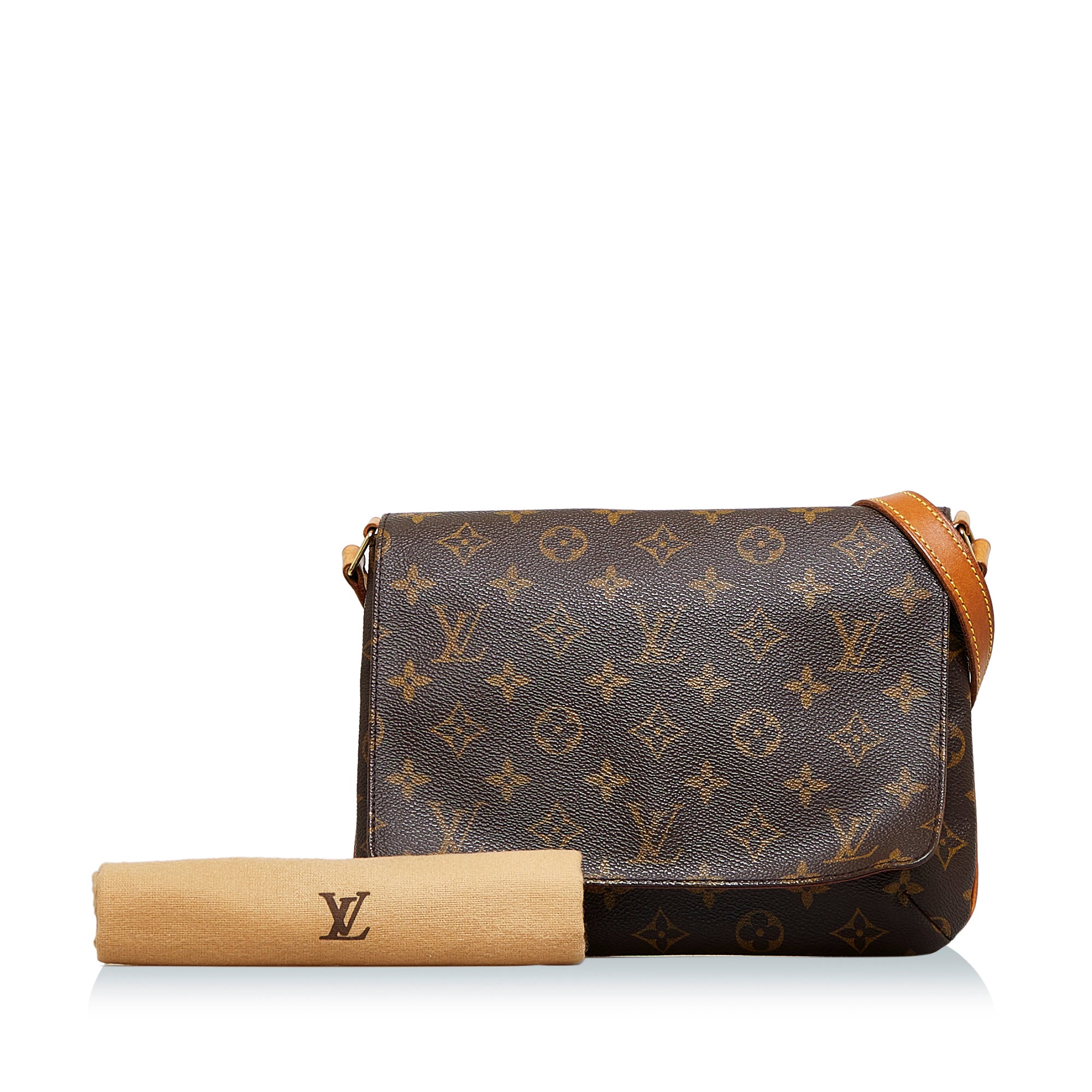 Louis Vuitton Musette Tango Short Strap Brown Cloth ref.833729