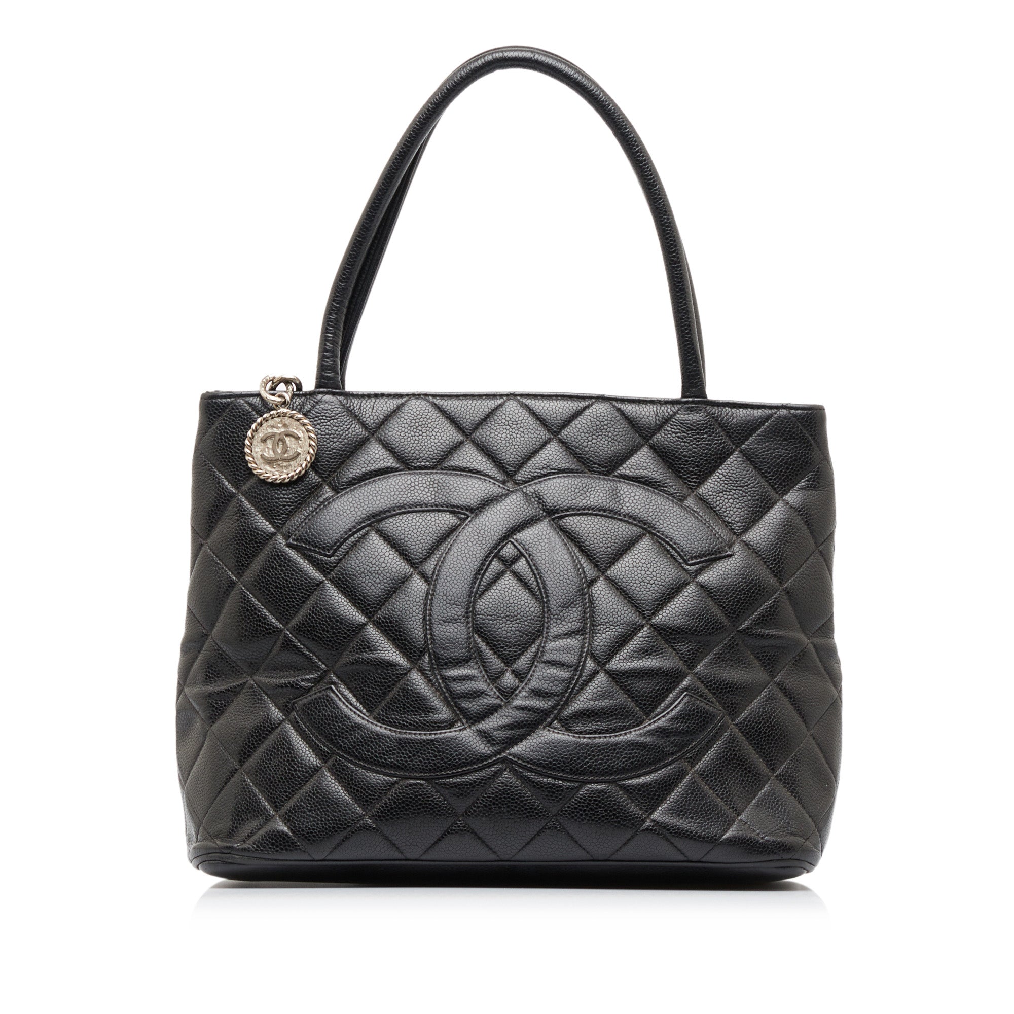 Chanel Quilted Caviar Medallion Tote Bag
