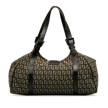 Brown Fendi Zucchino Shoulder Bag - Designer Revival