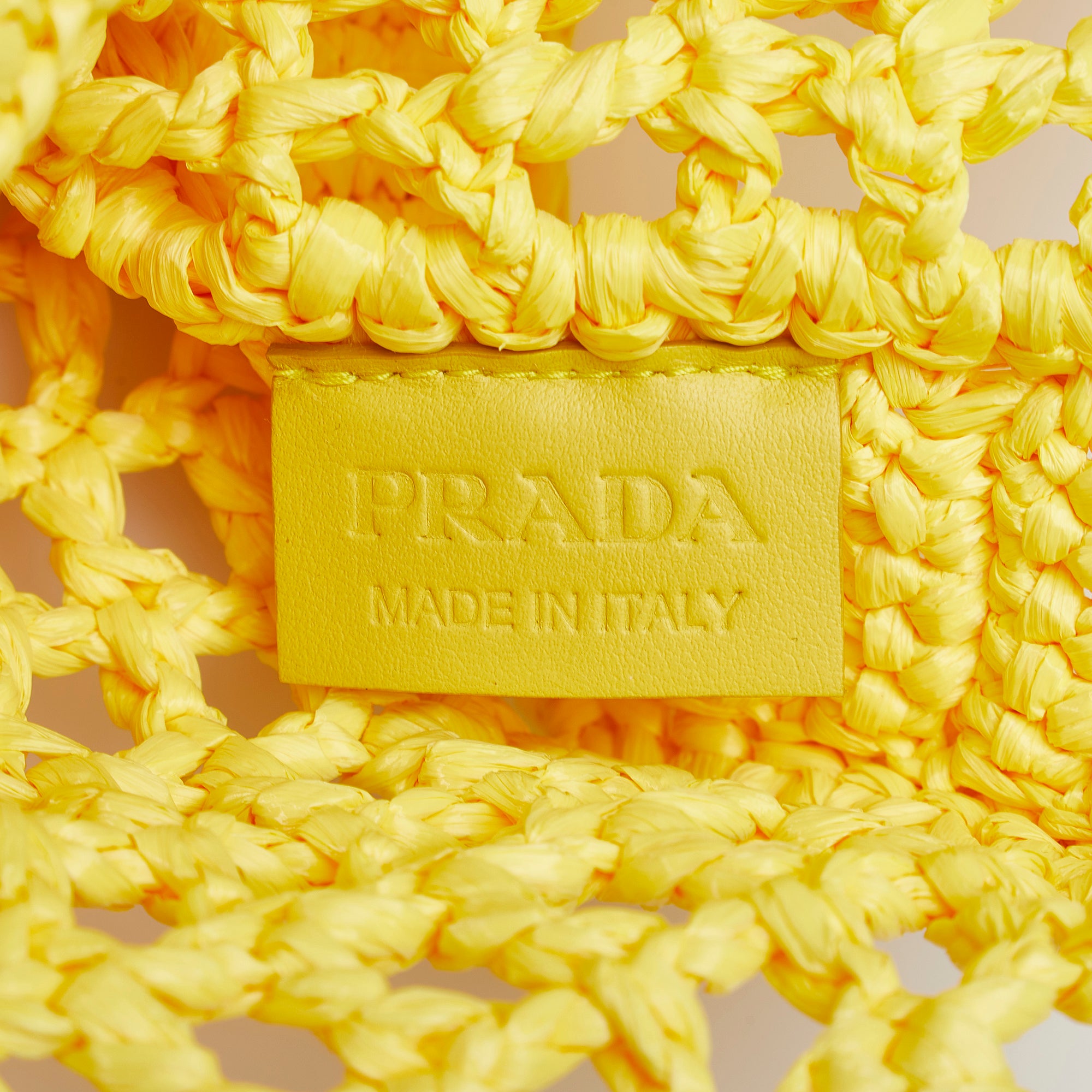 Prada Raffia Tote Bag Yellow in Raffia - US