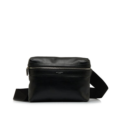Black Saint Laurent Leather City Belt Bag - Designer Revival