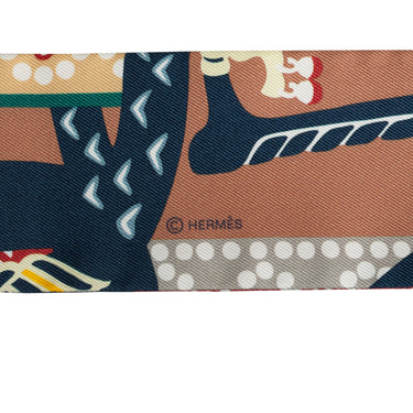 Brown Hermes Fantaisies Indiennes Silk Twilly Scarves - Designer Revival