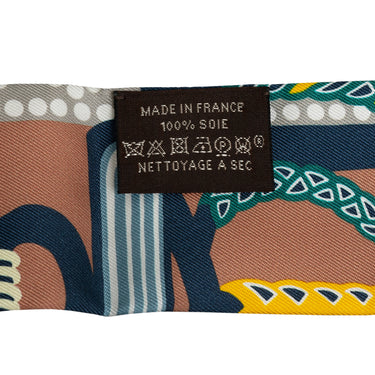 Brown Hermes Fantaisies Indiennes Silk Twilly Scarves - Designer Revival