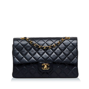 Black Chanel Medium Classic Lambskin Double Flap Bag