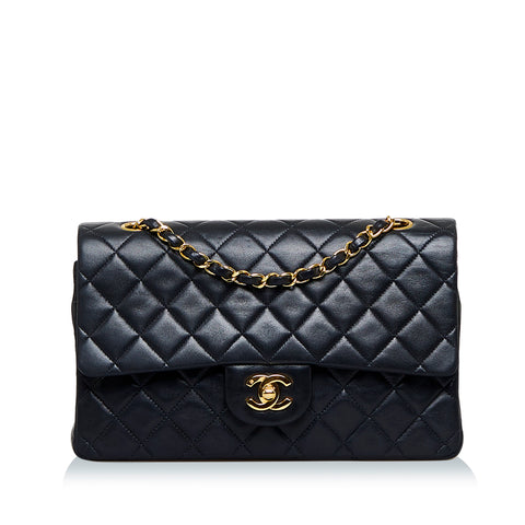 Black Chanel Medium Classic Lambskin Double Flap Bag