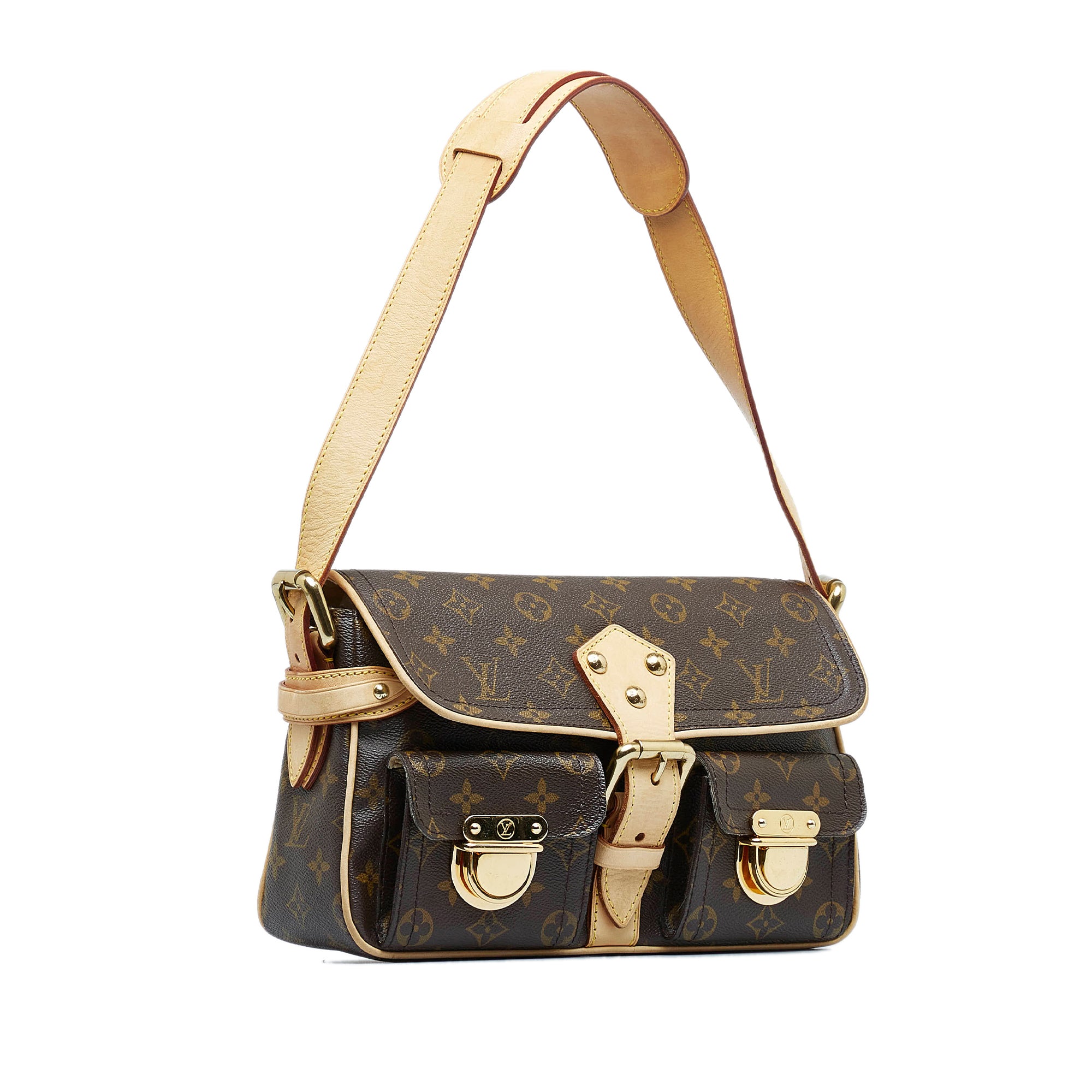 Brown Louis Vuitton Monogram Hudson PM Shoulder Bag