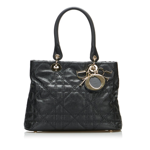 Black Dior Small Cannage Metropole Tote