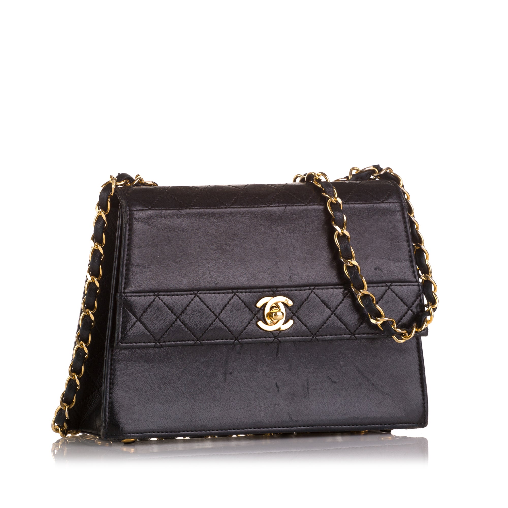 Black Chanel Timeless CC Lambskin Leather Flap Bag