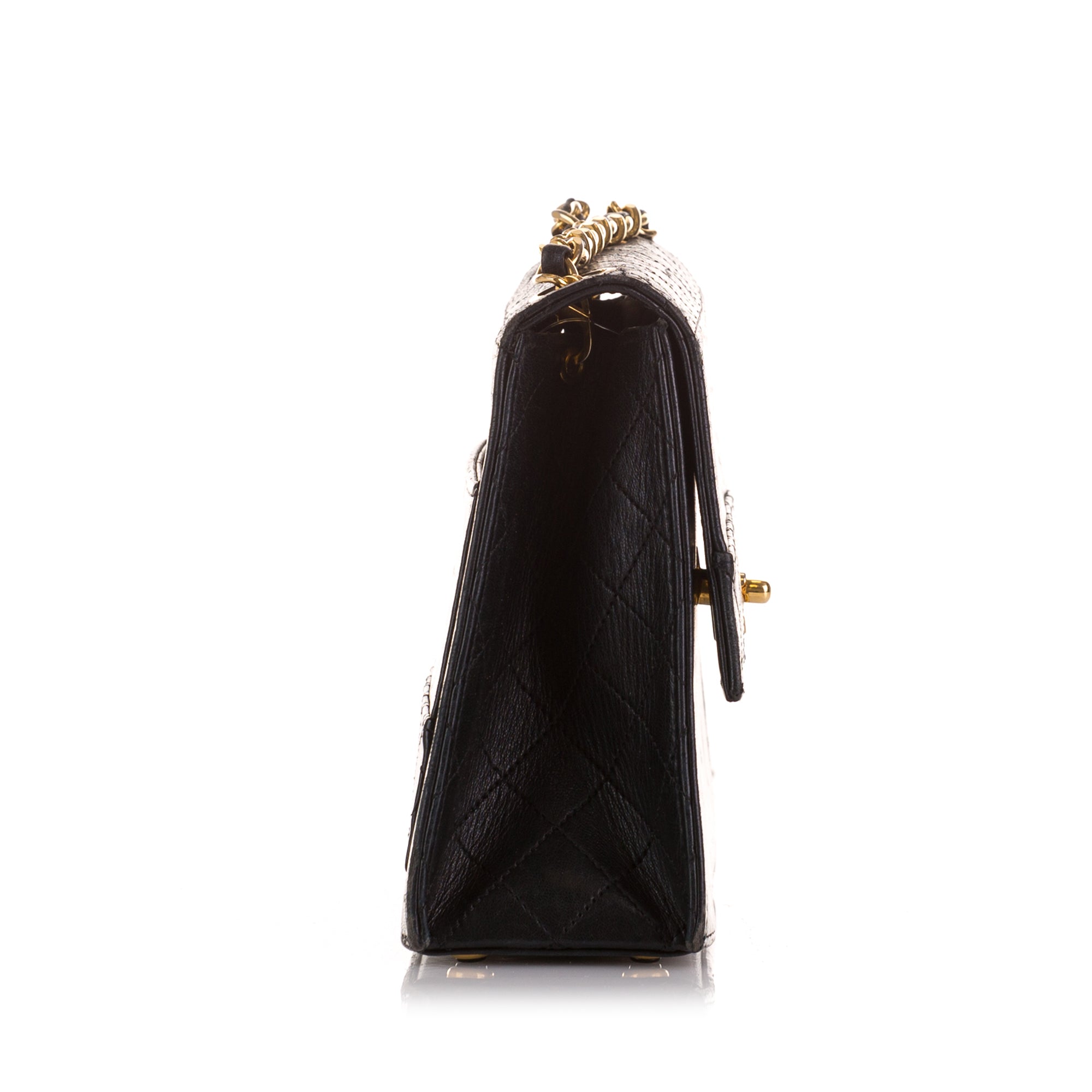 Black glitter Chanel Timeless CC Lambskin Leather Flap Bag