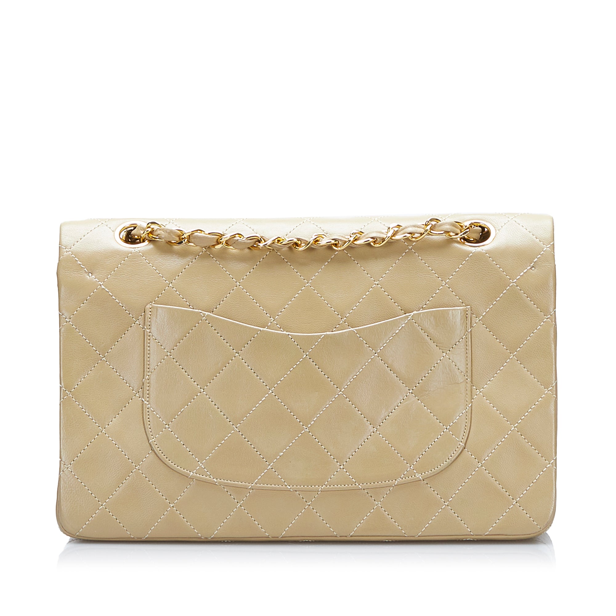 Brown Chanel Medium Classic Lambskin Double Flap Bag