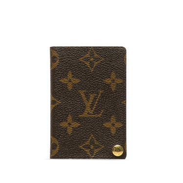 Brown Louis Vuitton Monogram Porte-Cartes Credit Pression Card Holder - Designer Revival