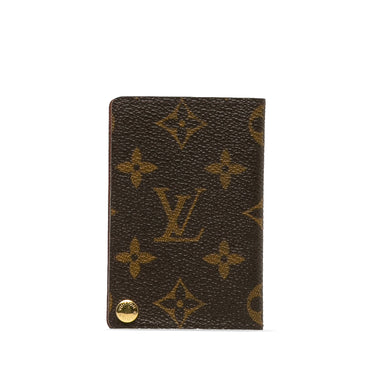 Brown Louis Vuitton Monogram Porte-Cartes Credit Pression Card Holder - Designer Revival