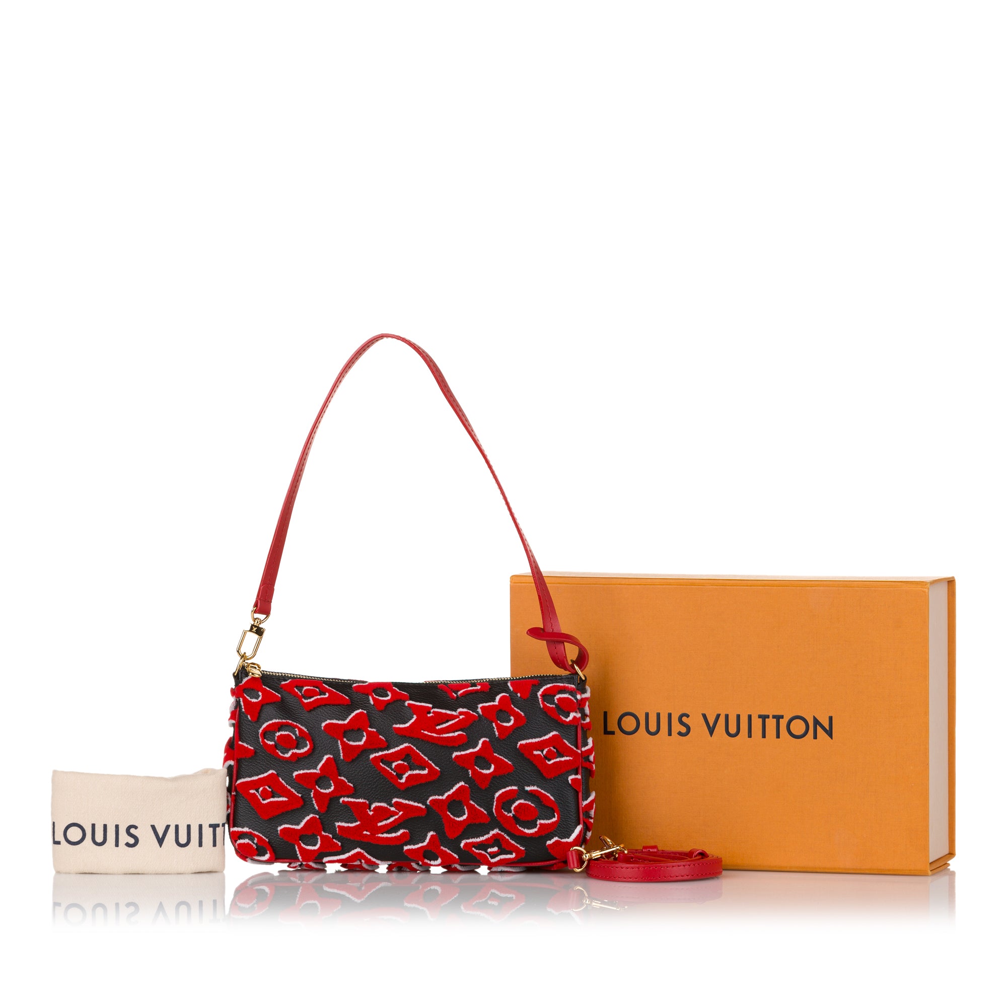 Red Louis Vuitton Urs Fischer Pochette Accessoires Baguette – Designer  Revival
