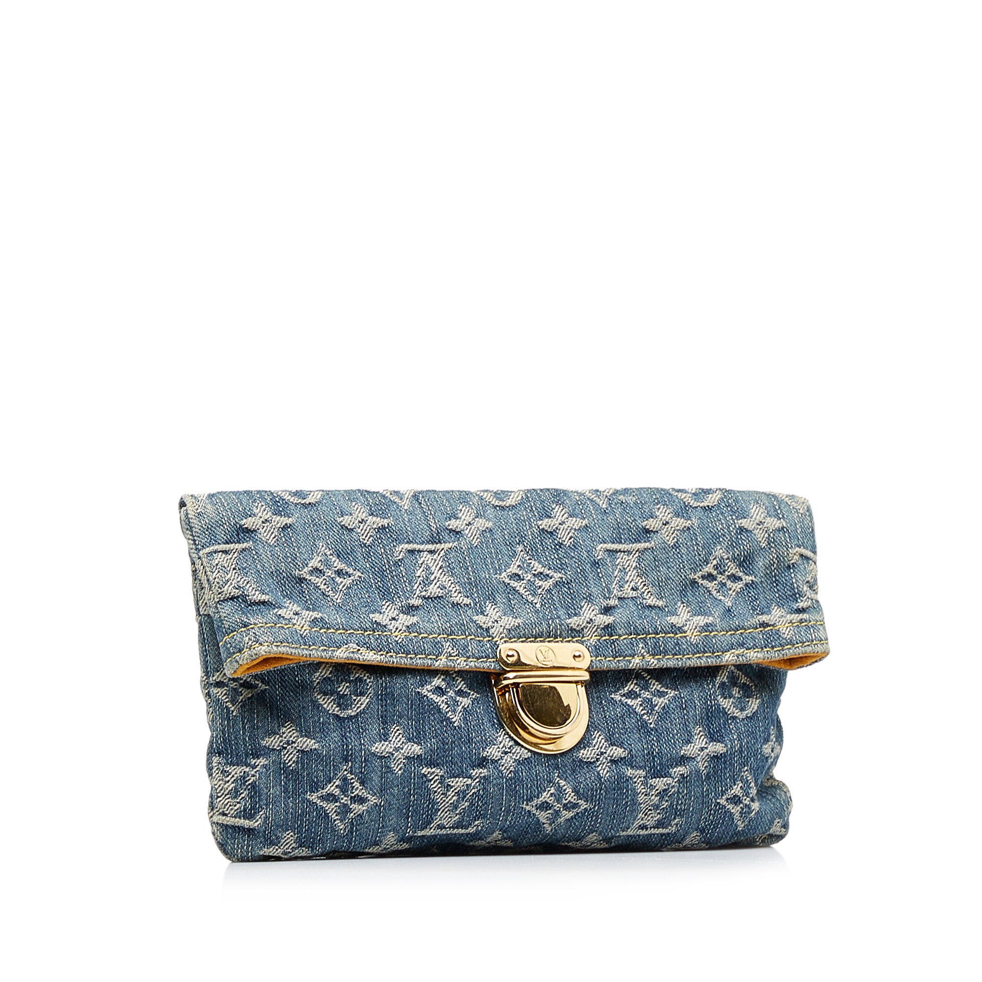 Blue Louis Vuitton Monogram Denim Pochette Plate Clutch Bag – Designer  Revival
