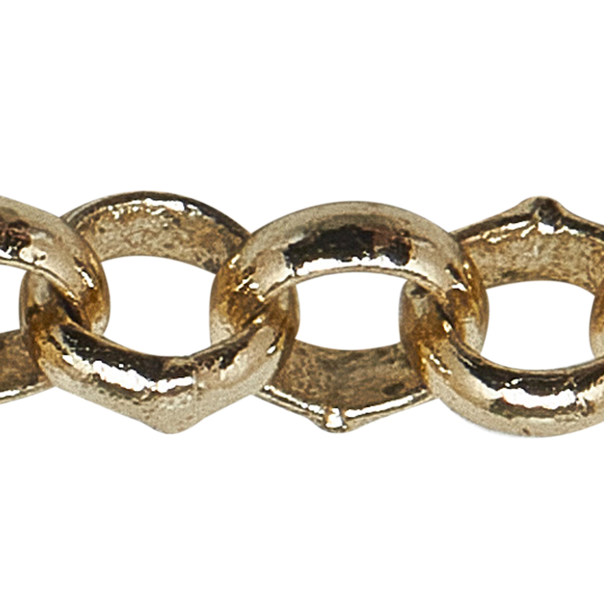Gold Chanel CC Heart Pendant Necklace