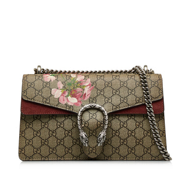 Brown Gucci Small GG Supreme Blooms Dionysus Shoulder Bag - Designer Revival
