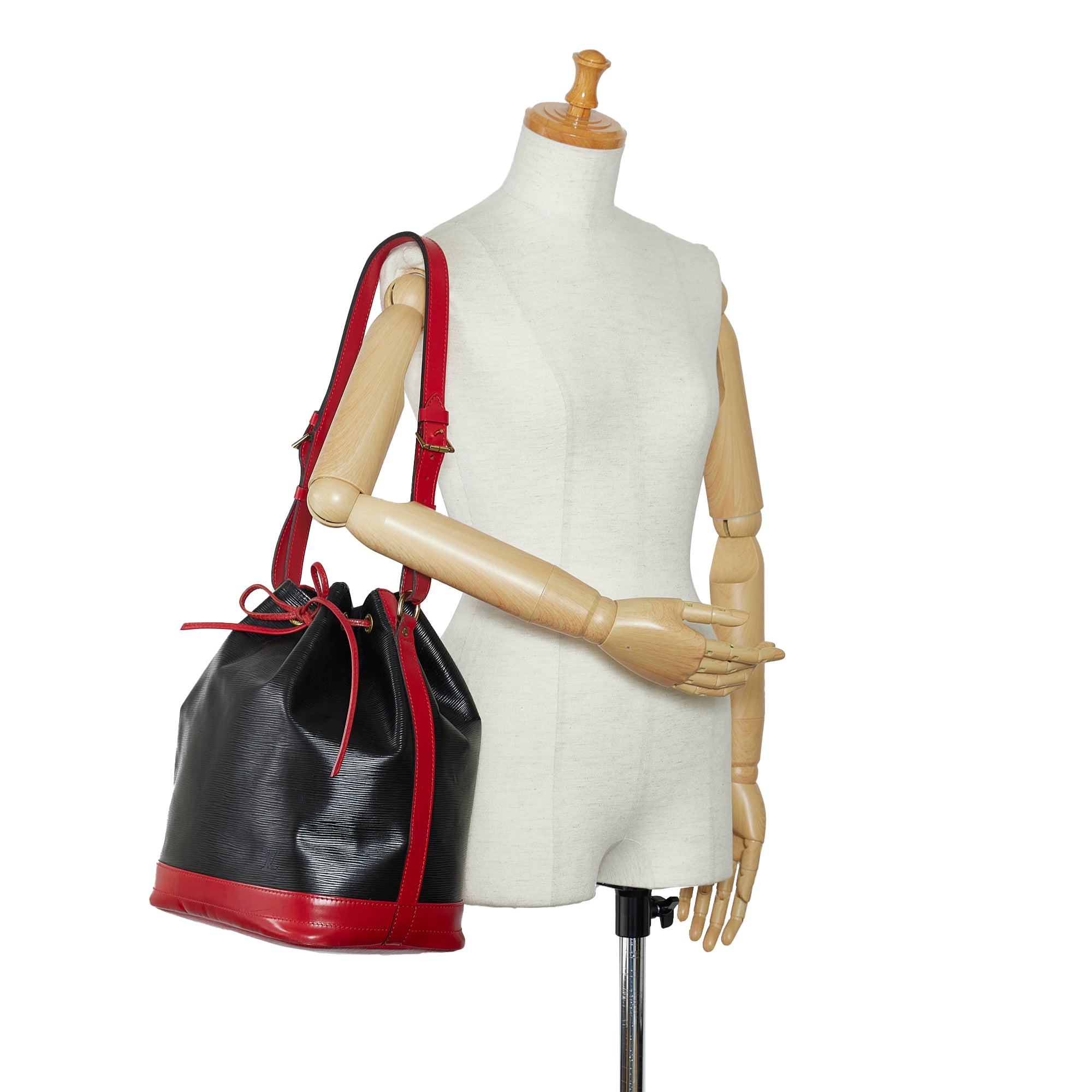 Black Louis Vuitton Epi Noe Bicolor Bucket Bag