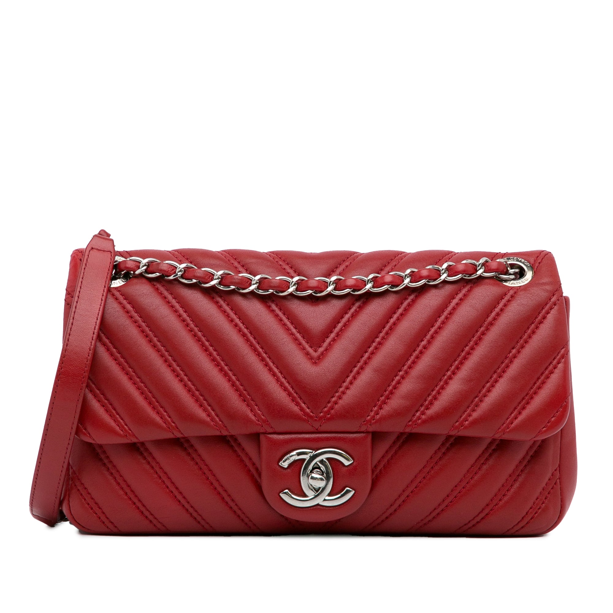 Chanel Red Rectangular Mini Flap Bag