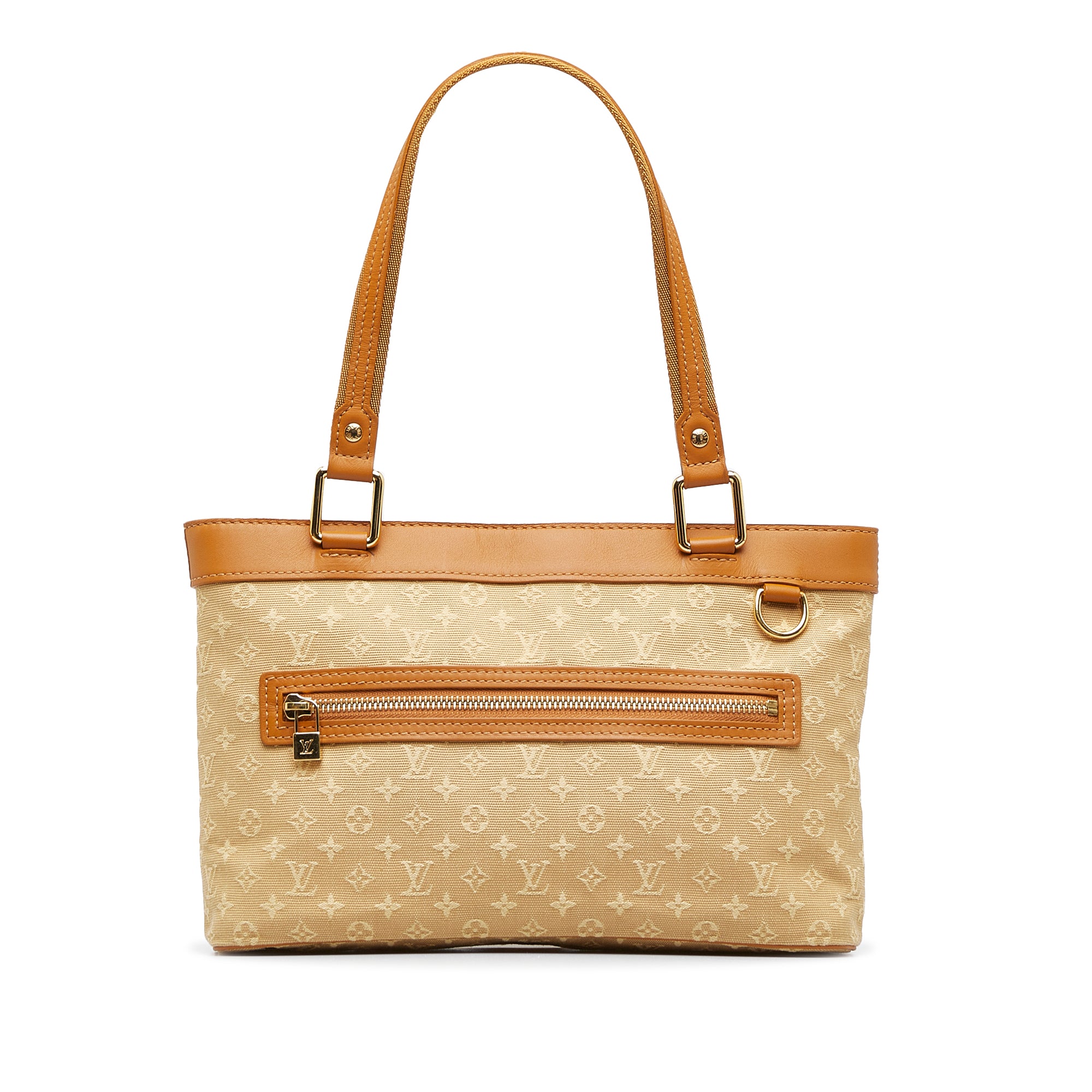 Tan Louis Vuitton Monogram Mini Lin Lucille PM Handbag