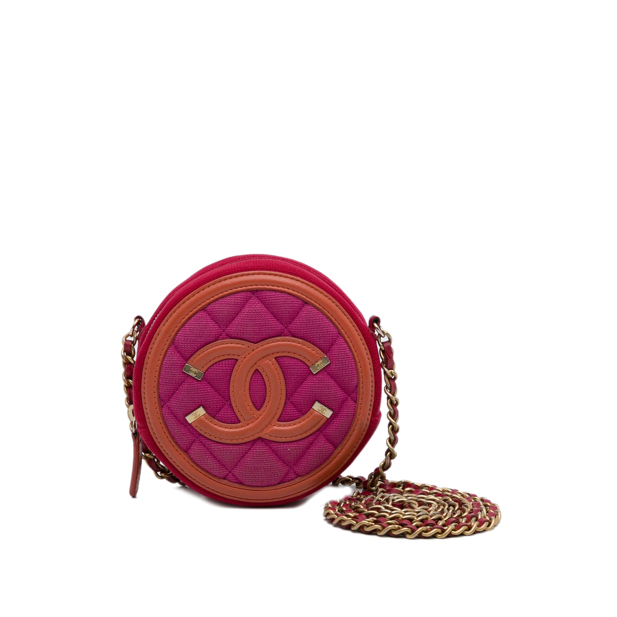 Pink Chanel CC Filigree Jersey Crossbody Bag – Designer Revival