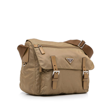 Brown Prada Tessuto Messenger Bag - Designer Revival