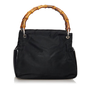 Black Gucci Bamboo Nylon Handbag Bag