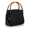 Black Gucci Bamboo Nylon Handbag