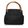Black Gucci Bamboo Nylon Handbag