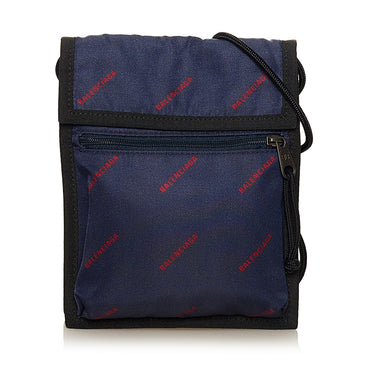 Blue Balenciaga Explorer Pouch Nylon Crossbody Bag - Designer Revival