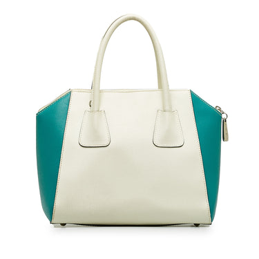 White Valentino Leather Bicolor Handbag - Designer Revival