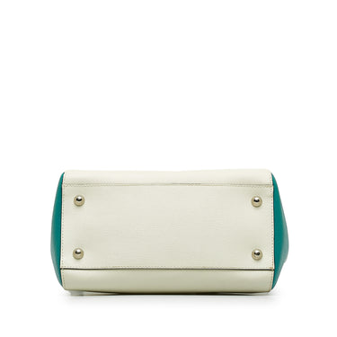 White Valentino Leather Bicolor Handbag - Designer Revival