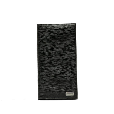 Black Ferragamo Leather Long Wallet