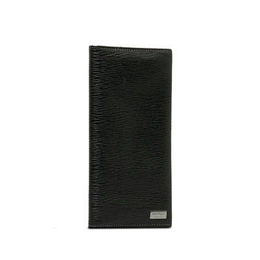 Black Ferragamo Leather Long Wallet