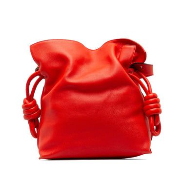 Red Loewe Flamenco Knot Crossbody Bag - Designer Revival