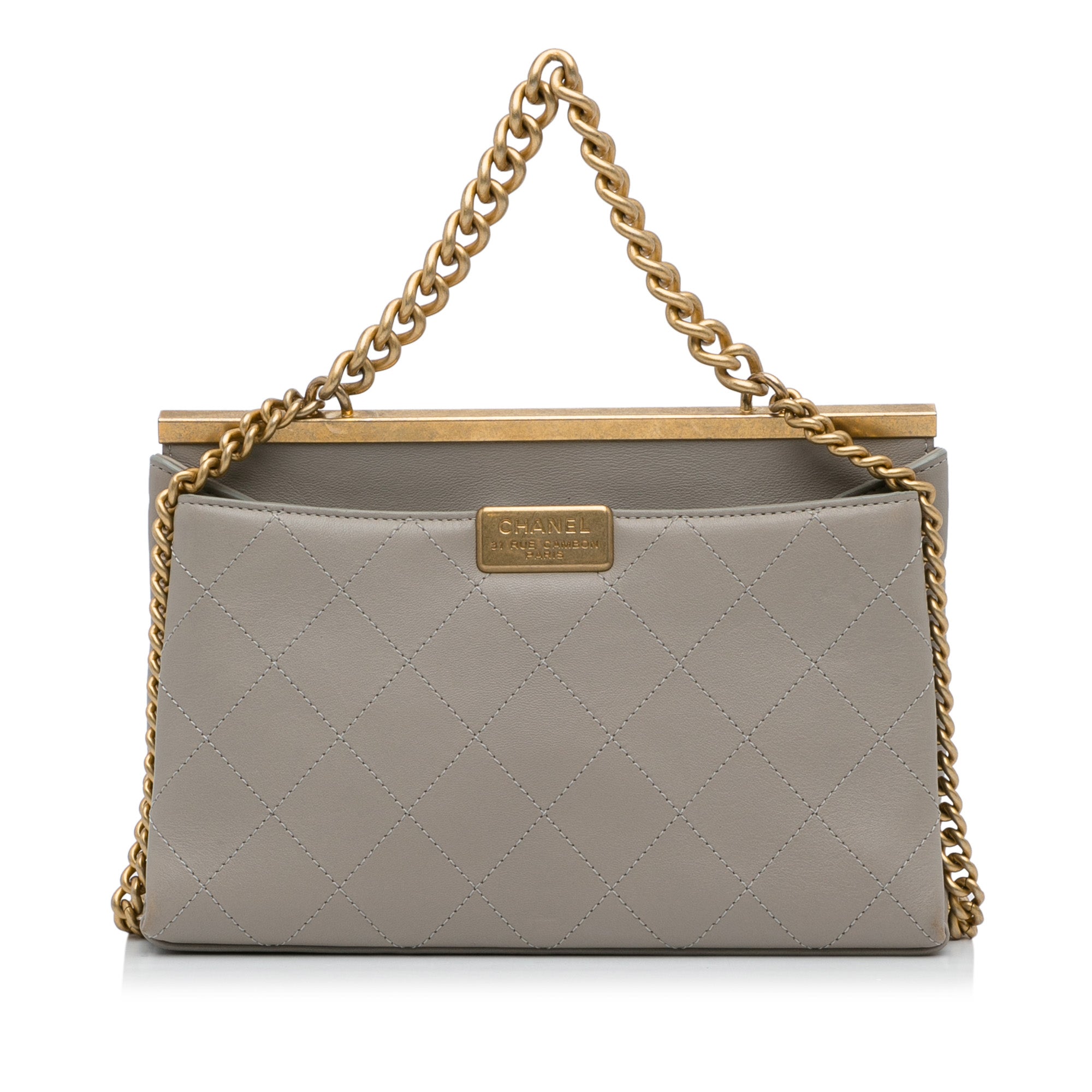 Gray Chanel Coco Lux Flap Bag Satchel – Designer Revival