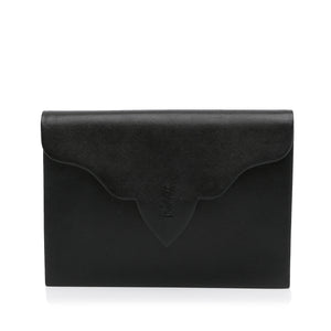 Black YSL Calf Leather Clutch