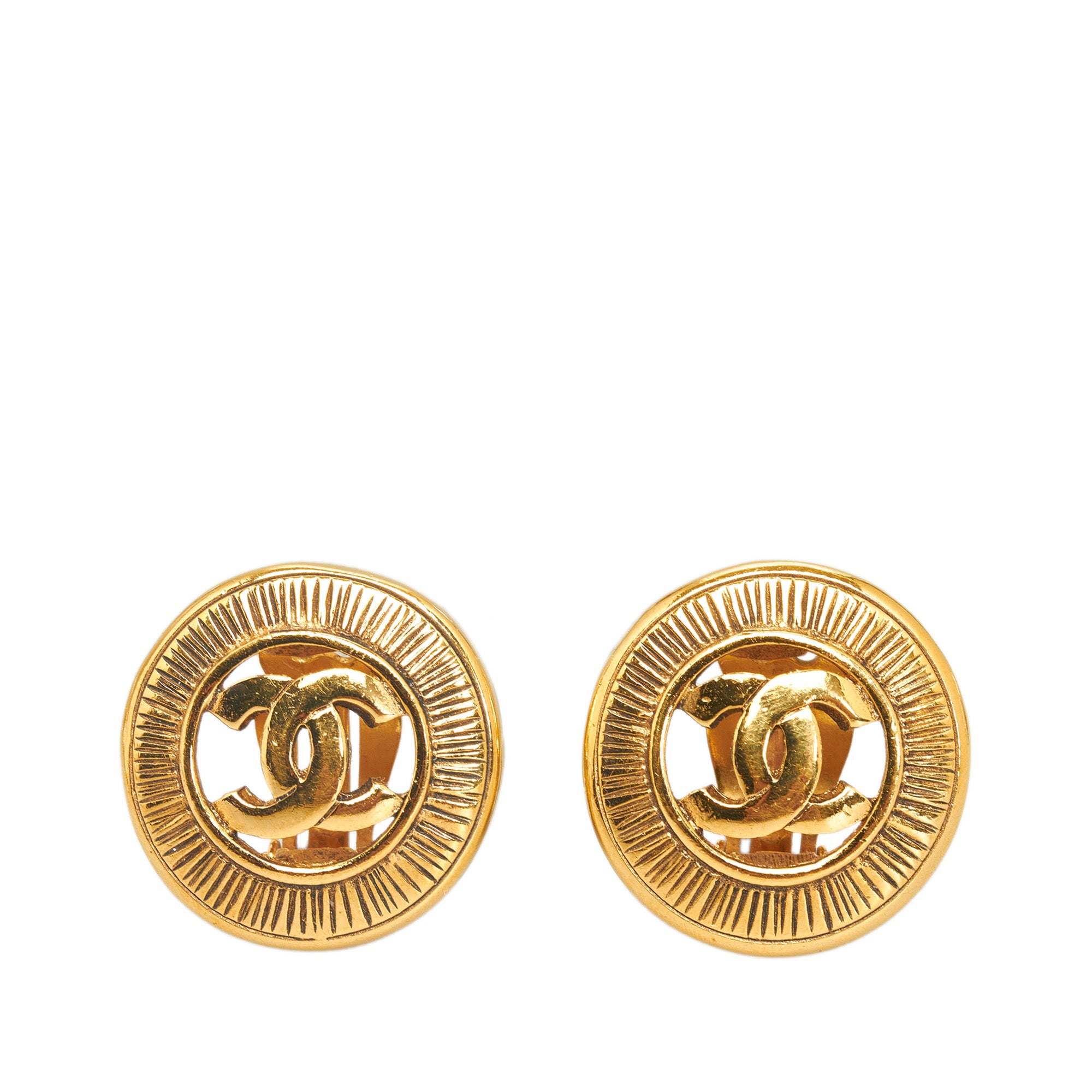 RvceShops Revival - on Earrings  Gold Chanel CC Clip - Chanel Pre