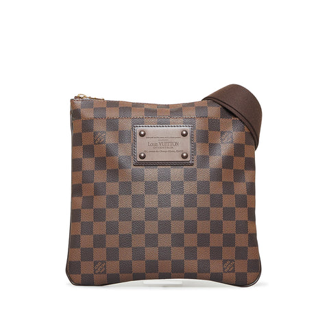 Cra-wallonieShops Revival, Brown Louis Vuitton Damier Ebene Brooklyn Flat  Pochette Crossbody Bag