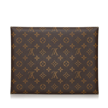 Brown Louis Vuitton Monogram Visionaire Clutch Bag - Designer Revival