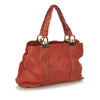 Red Gucci Bamboo Bar Leather Tote Bag