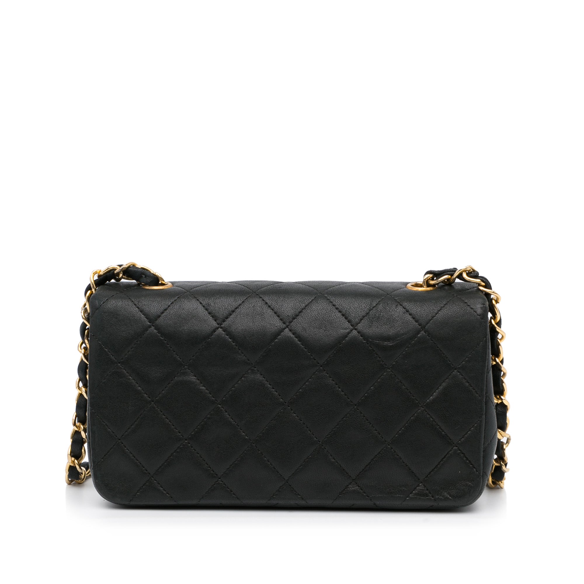 CHANEL Black 22B Lambskin Quilted Handle Flap Turnlock Chain Top Crossbody  Bag
