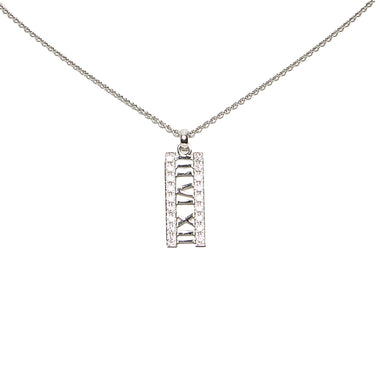 Silver Tiffany Diamond Atlas Bar Pendant Necklace - Designer Revival