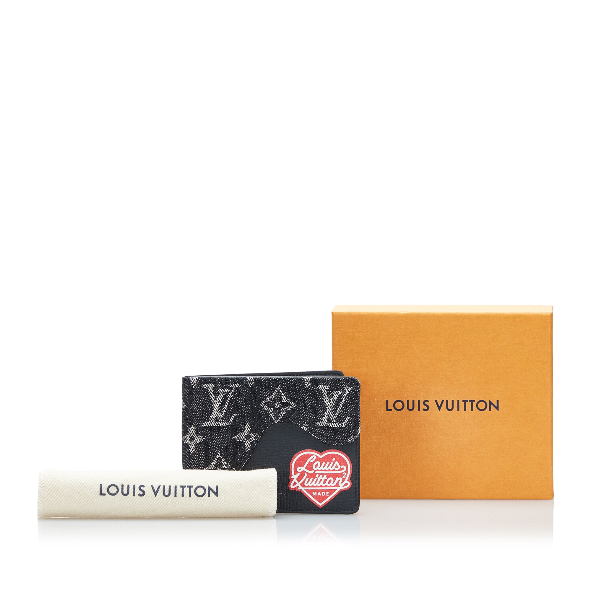 Louis Vuitton x Nigo Slender Wallet Monogram Black in Denim/Leather - US