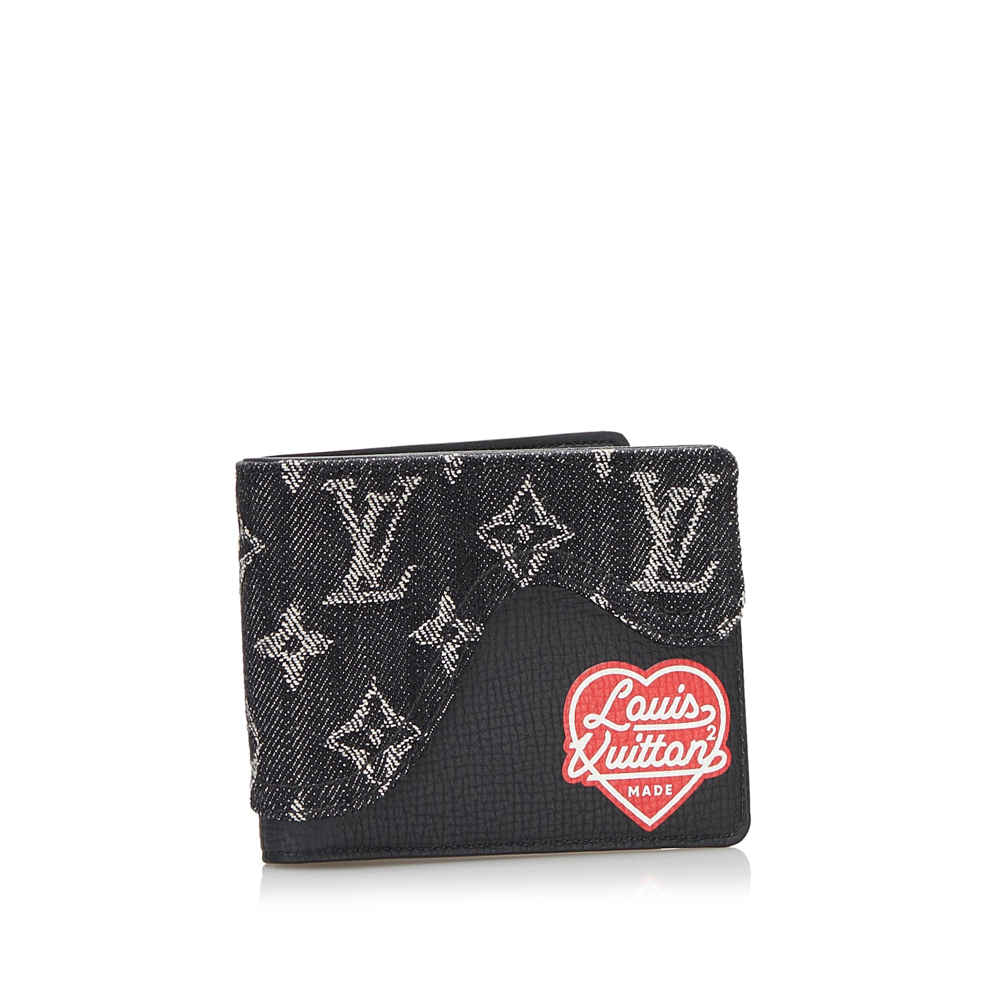Black Louis Vuitton Nigo Monogram Denim Slender Wallet